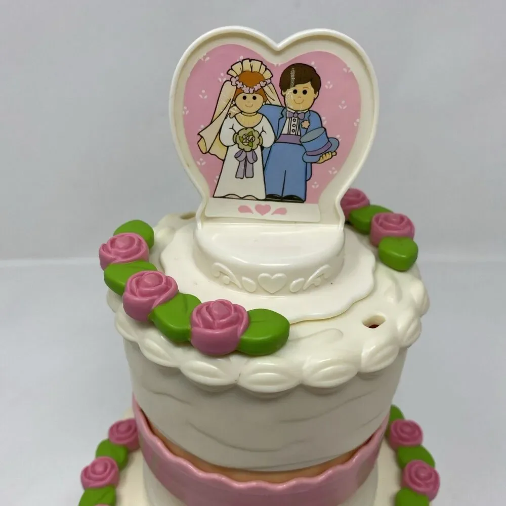 VTG 1987 Fisher-Price Fun With Food Create-A-Cake Set USA Wedding Birthday